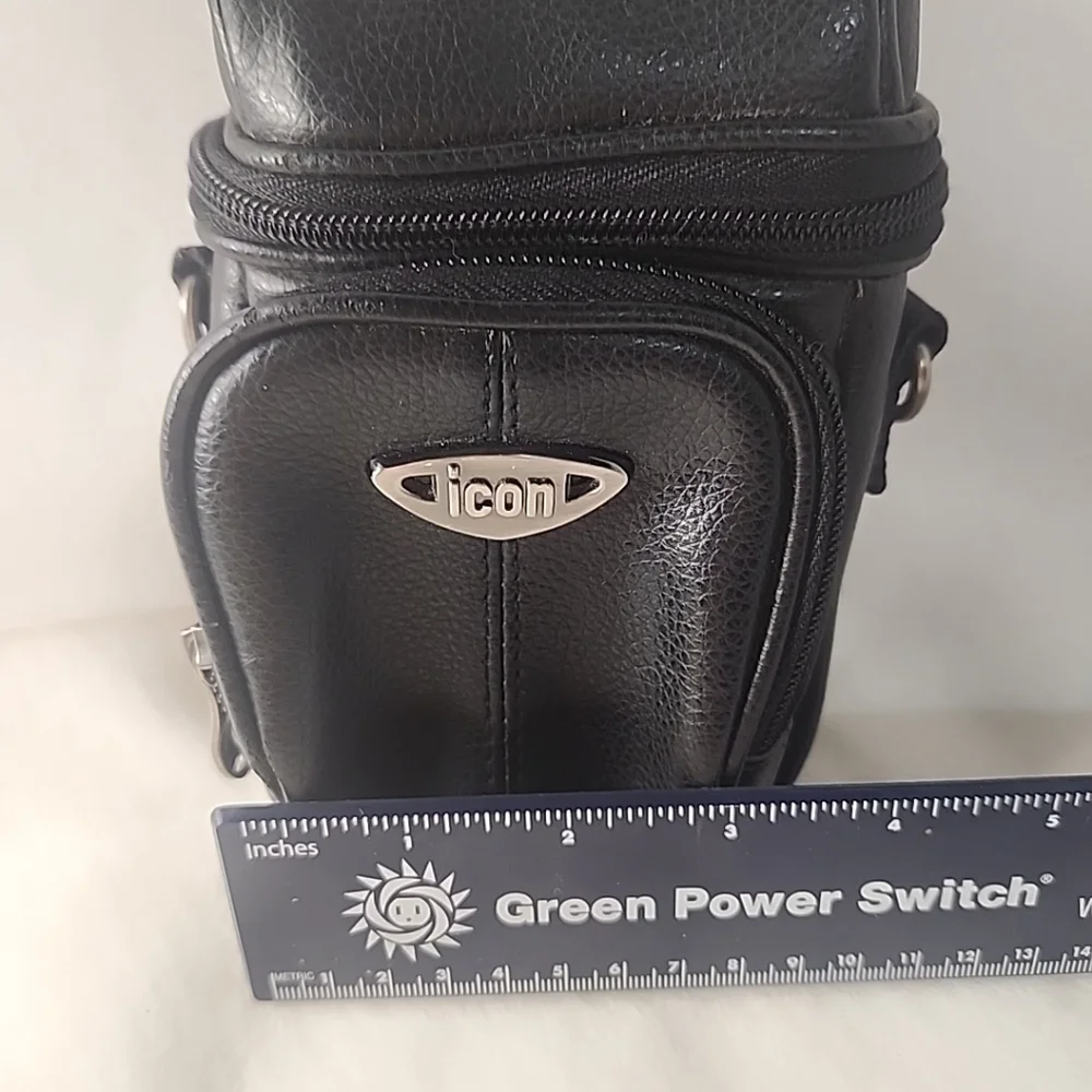Icon Black Camara Case W/ Strap 7 In Tall And 4 In Wide.  4 Inches Interior Size